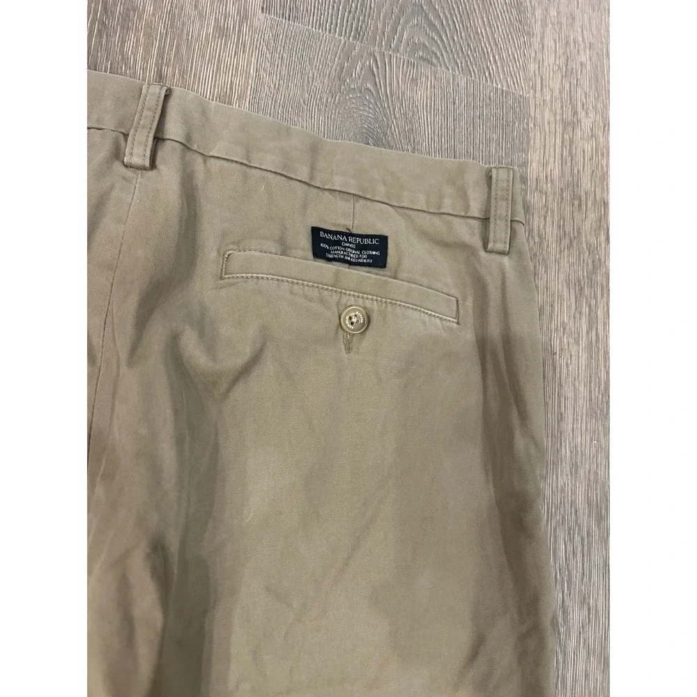 Banana Republic‎ Dawson Chino Mens 33x34 Khaki Tan Cotton Straight Leg Pants
